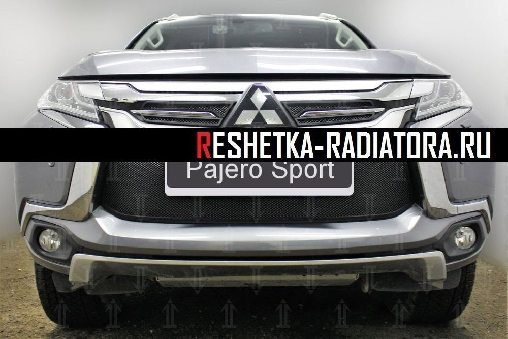 Защита радиатора (сетка в бампер) Mitsubishi Pajero Sport